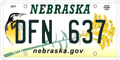 NE license plate DFN637
