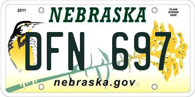 NE license plate DFN697