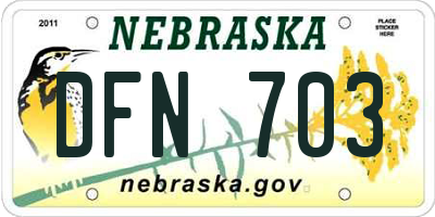 NE license plate DFN703