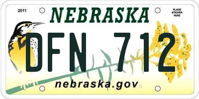 NE license plate DFN712