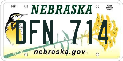 NE license plate DFN714