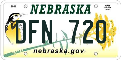 NE license plate DFN720