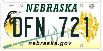 NE license plate DFN721