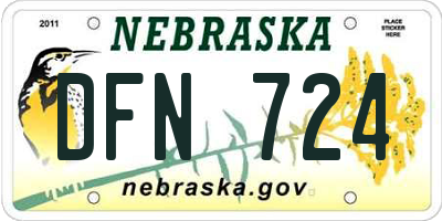 NE license plate DFN724