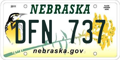 NE license plate DFN737