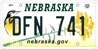 NE license plate DFN741