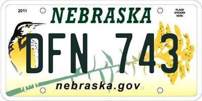 NE license plate DFN743