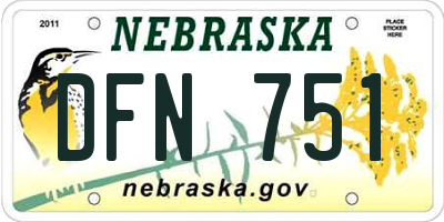 NE license plate DFN751