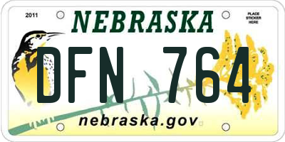 NE license plate DFN764