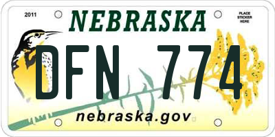 NE license plate DFN774
