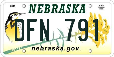 NE license plate DFN791