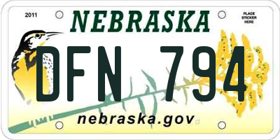 NE license plate DFN794
