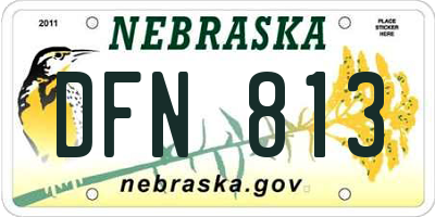NE license plate DFN813