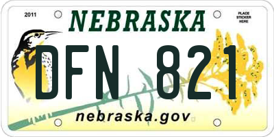 NE license plate DFN821