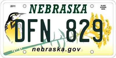 NE license plate DFN829
