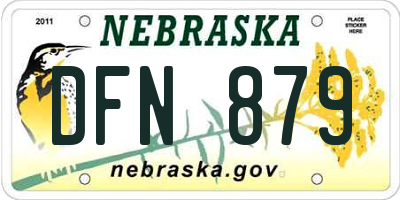 NE license plate DFN879