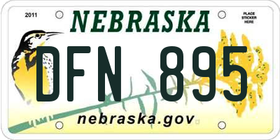 NE license plate DFN895