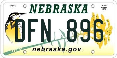 NE license plate DFN896