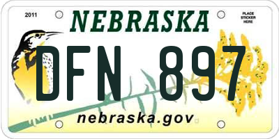 NE license plate DFN897