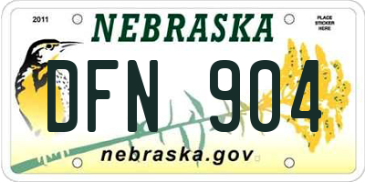 NE license plate DFN904