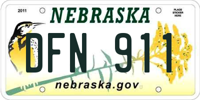 NE license plate DFN911
