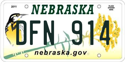 NE license plate DFN914
