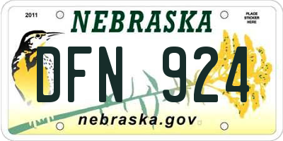 NE license plate DFN924