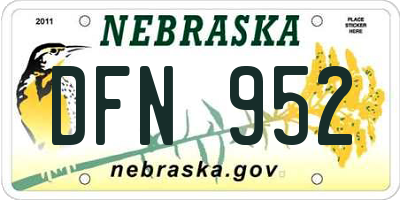 NE license plate DFN952