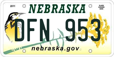 NE license plate DFN953