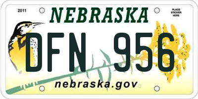 NE license plate DFN956