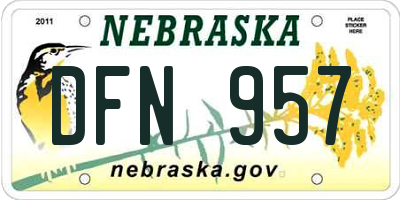 NE license plate DFN957