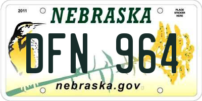 NE license plate DFN964