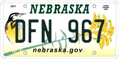 NE license plate DFN967