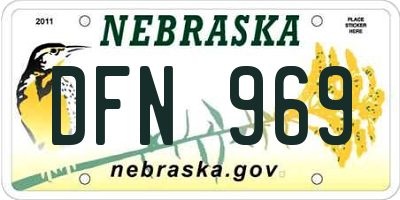 NE license plate DFN969