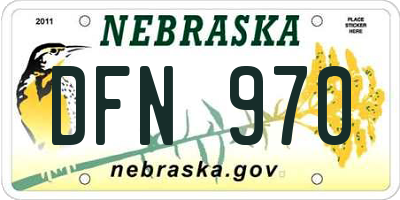 NE license plate DFN970