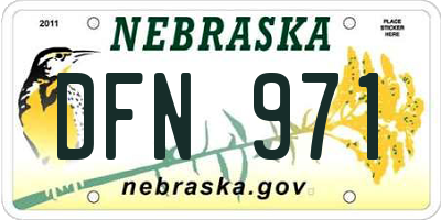 NE license plate DFN971