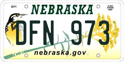 NE license plate DFN973