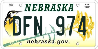 NE license plate DFN974