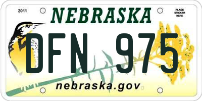 NE license plate DFN975