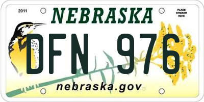 NE license plate DFN976