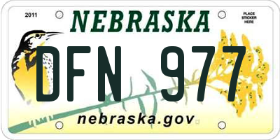 NE license plate DFN977