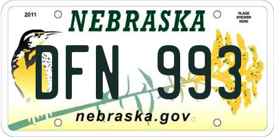 NE license plate DFN993