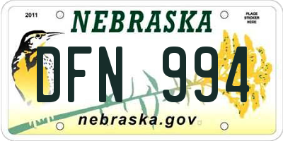 NE license plate DFN994