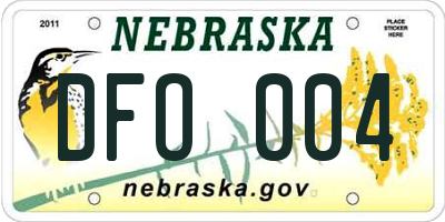 NE license plate DFO004