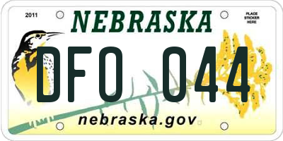 NE license plate DFO044