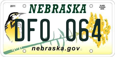 NE license plate DFO064