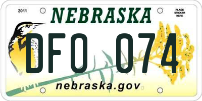 NE license plate DFO074