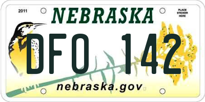 NE license plate DFO142