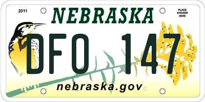 NE license plate DFO147
