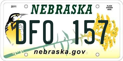 NE license plate DFO157